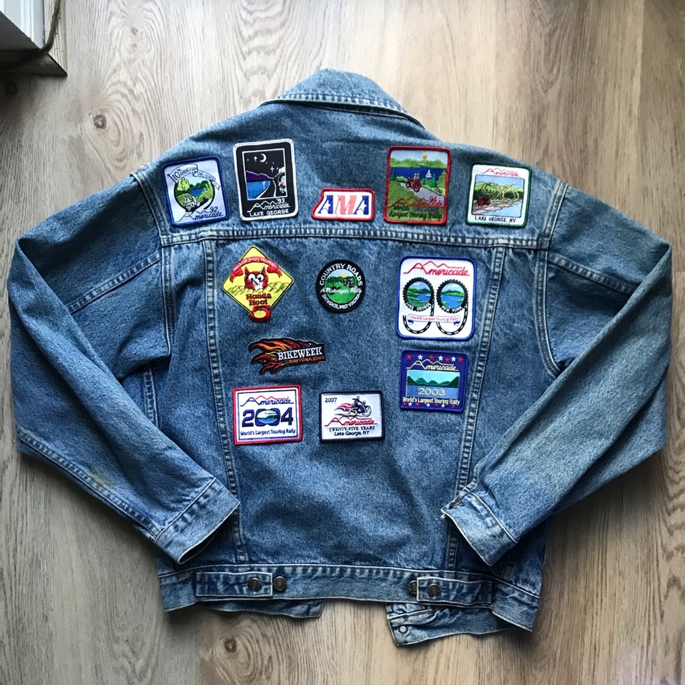 VINTAGE BIKER JEAN JACKET